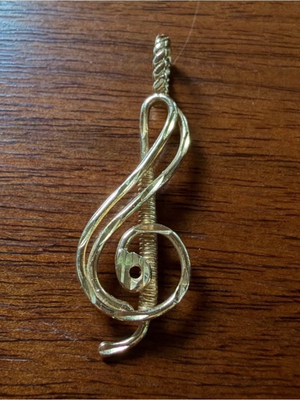 14k Gold Treble Clef Pendant Necklace - Music Note Jewelry